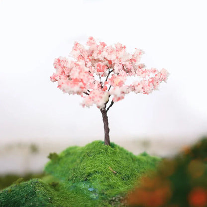 Miniature Cherry Flower Trees Model 65mm Plant Diorama Sand Table Layout 5-10Pcs