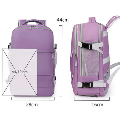 Women Travel Backpack Daypack Girls USB Laptop Schoolbag Luggage Shoes Bag