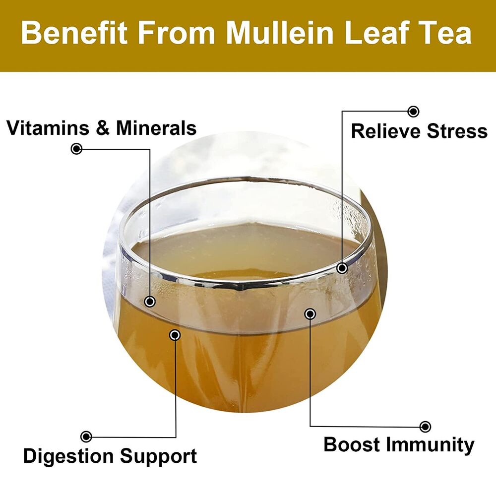 2023 FullChea Mullein Leaf Tea Bags 20 Teabags 3g/bag - Herbal Tea For Lungs