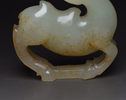 Chinese Natural Hetian Jade Carving Exquisite Camel Statue Figurine Collection