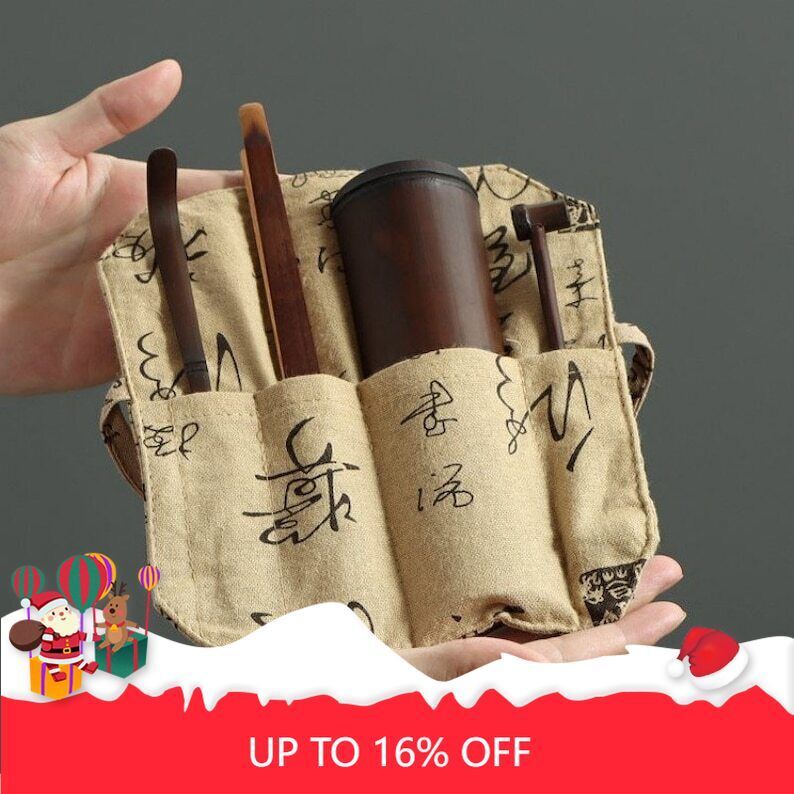 Natural Bamboo Tea Ceremony Accessories With Cloth Bag|Tea Accessories