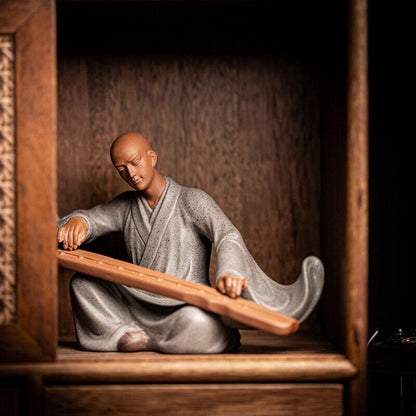 handmade figurine statue purple clay tea pet Zen style artware study decoration