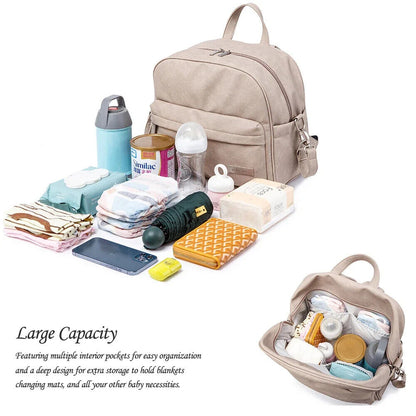 Solid Fashion Diaper Backpack Nappy Changing Bag for Mother Stylish Diaper Bags