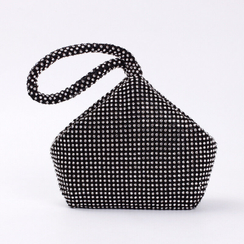 Women Sparkle Diamante Wedding Clutch Purse Prom Evening Party Wrist Bag Handbag
