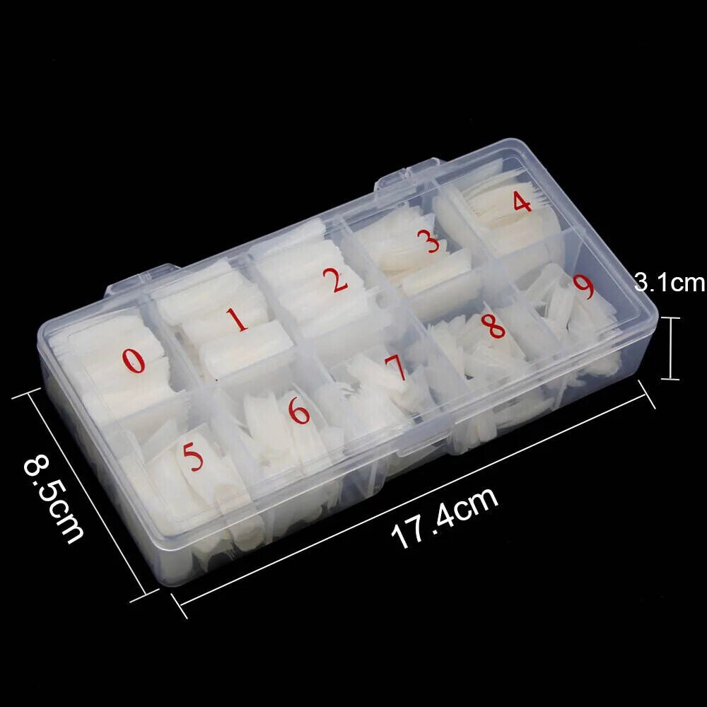 Nail Capsule 500Pcs Acrylic Transparent Artificial Full Cover Nails Tip Manicure
