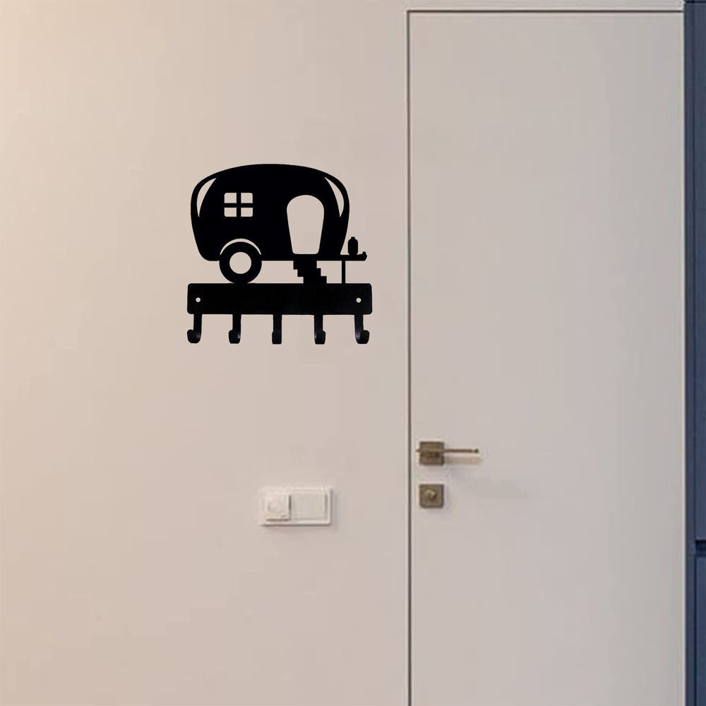 Camper Key Rack Hanger - 6 inch Wide/9 inch Wide Metal Wall Art
