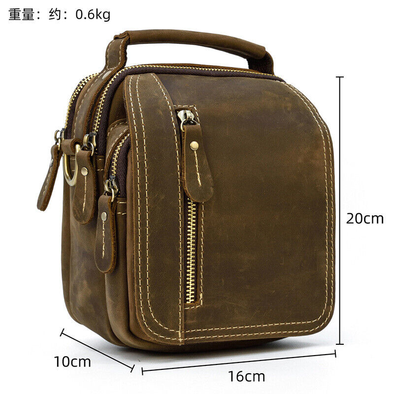 Vintage Men Real Leather Shoulder Bag Cross Body Belt Bag Waist Pack Bum Bag