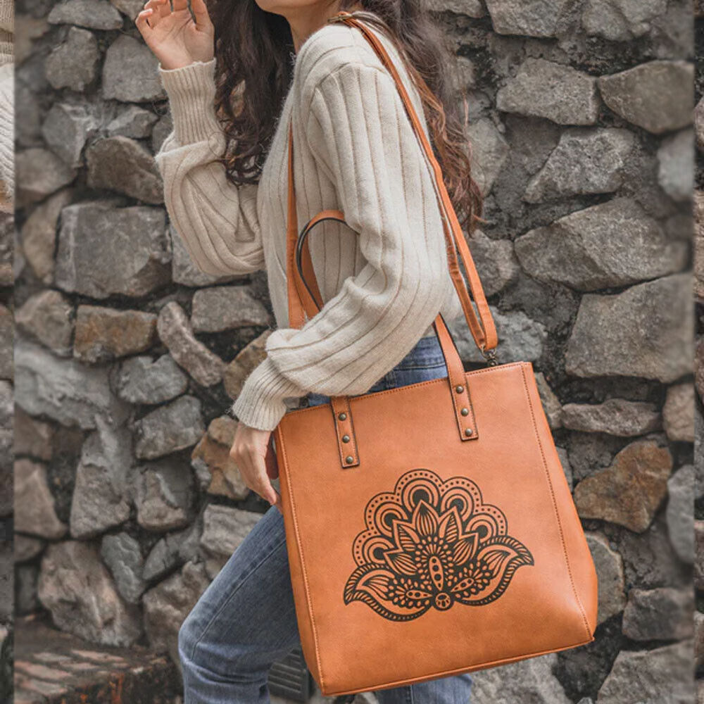 Women Fashion Antique Print Tote Crossbody Shoulder Handbag Bag Purse