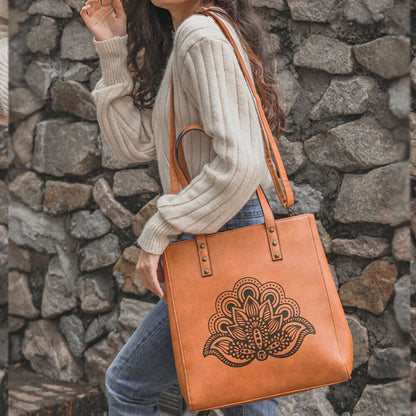Women Fashion Antique Print Tote Crossbody Shoulder Handbag Bag Purse