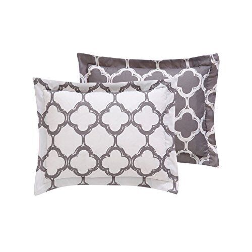 VCNY Home Galaxy Reversible 8 Piece Bed-In-A-Bag Comforter Queen, Grey/White