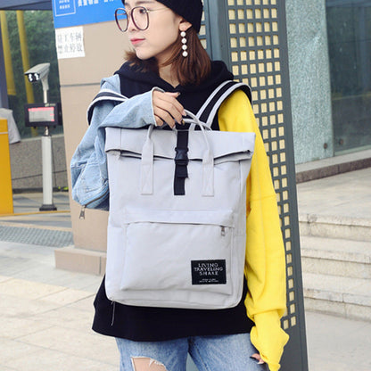 Women's Ladies Casual Nylon Zipper Hasp Handbag School Bag Travel Backpack Bag