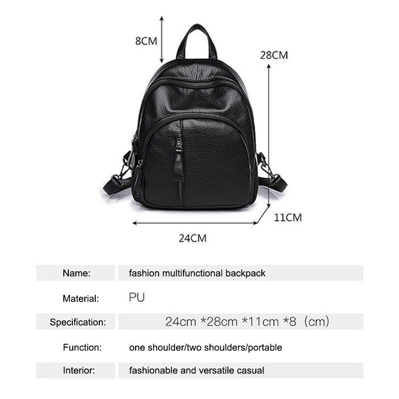 Soft PU Leather Backpack Women Vintage Shoulder Bag Ladies Mini Travel Backpack