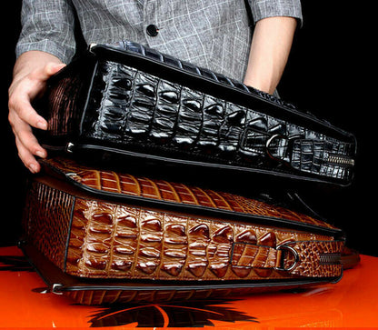 100% Real Thai Alligator Skin Men's Luxury Business Briefcase Handbag Large Bags