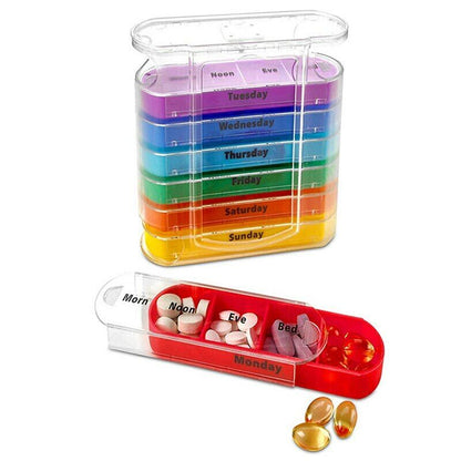 Plastic Medicine Storage Dispenser Drug Cases 7 Days 28 Grids Trip Pill Holder