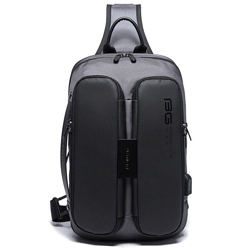 New Designer Men's Sling Backpack Oxford cloth Waterproof Crossbody Bag USB Port