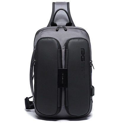 New Designer Men's Sling Backpack Oxford cloth Waterproof Crossbody Bag USB Port