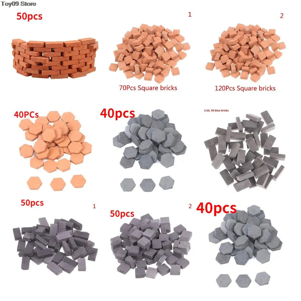 Simulation Brick 50-120Pcs Clay DIY Building Scenery Dollhouse Mini Landscape