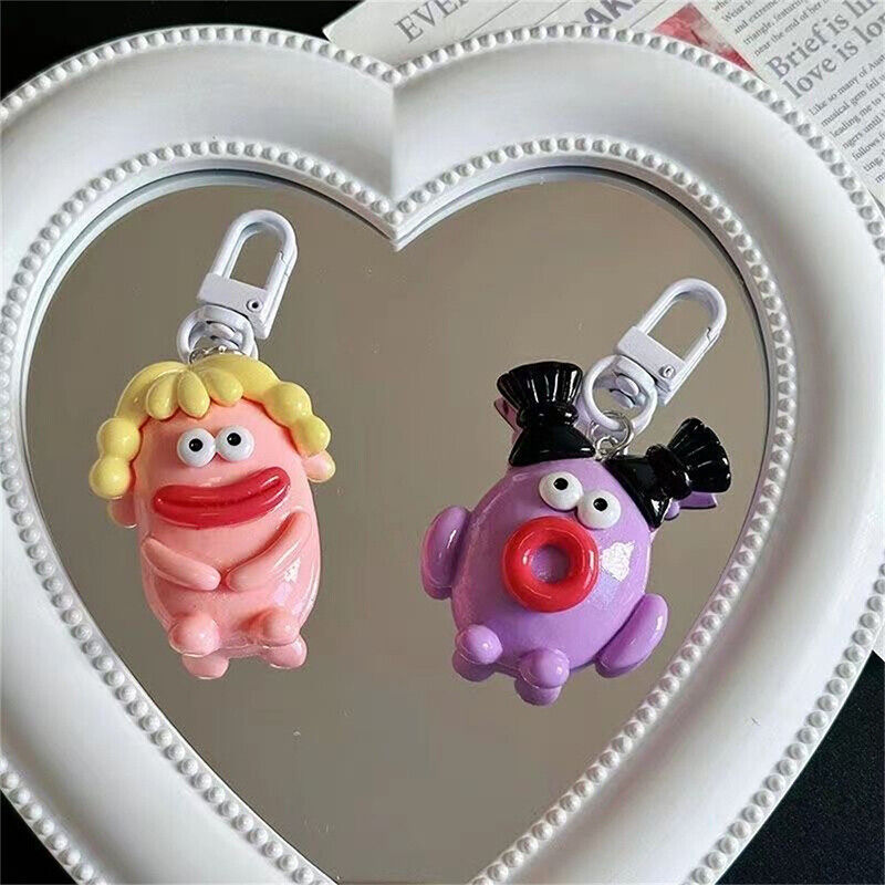 Sausage Big Mouth Monster Key Chain Doll Pendant Key Ring Charms Car Bag Decor