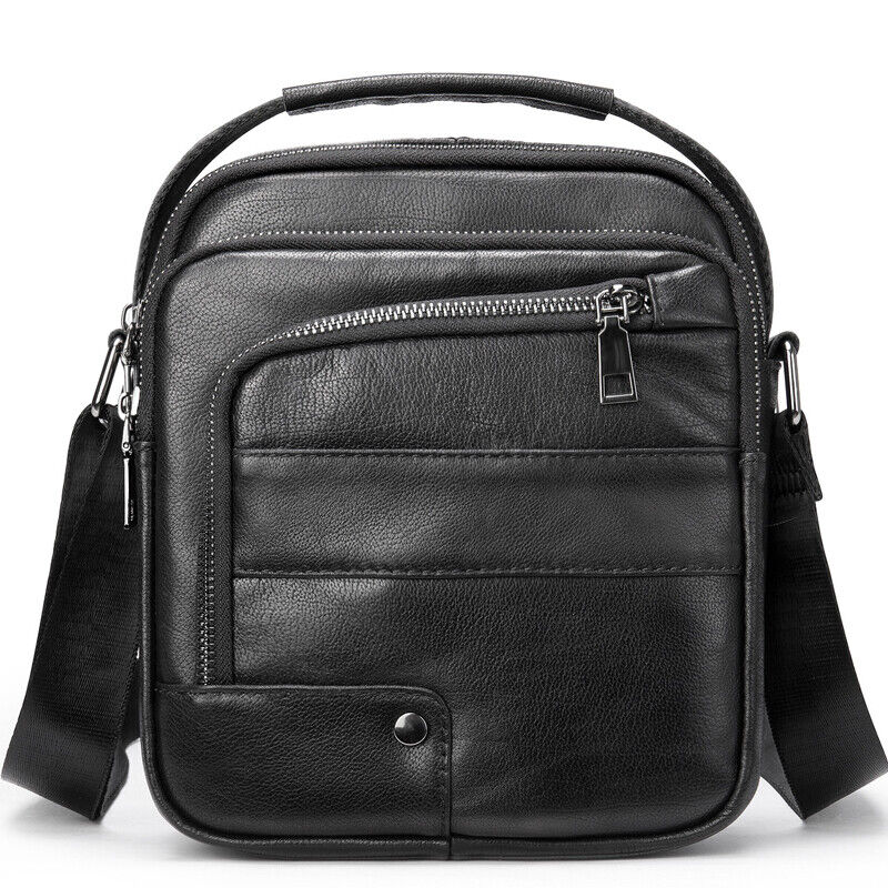 100% Genuine Leather Men's Messenger/Shoulder Bag 8" Handbags Crossbody Bags