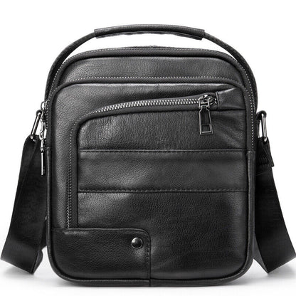 100% Genuine Leather Men's Messenger/Shoulder Bag 8" Handbags Crossbody Bags