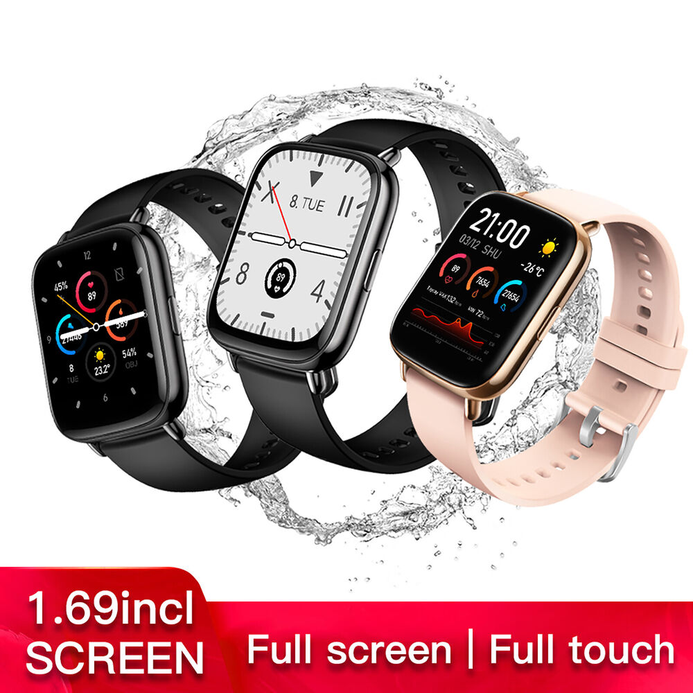 Bluetooth 5.0 Smart Watch Heart Rate Blood Pressure Waterproof for Android IOS