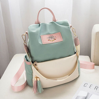 Women Backpack Canvas Teenage Bags Candy Color School Bag Outdoor Travel College