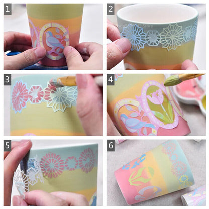 Ceramic Decals 3 Meter Pottery Painting Textured Paper Hollow Stickers Auxiliary
