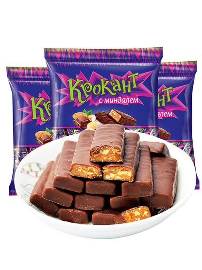 500g Kpokaht Chocolate Candy with Nuts Snack Food Gift 紫皮糖俄罗斯KDV巧克力糖果喜糖坚果夹心零食