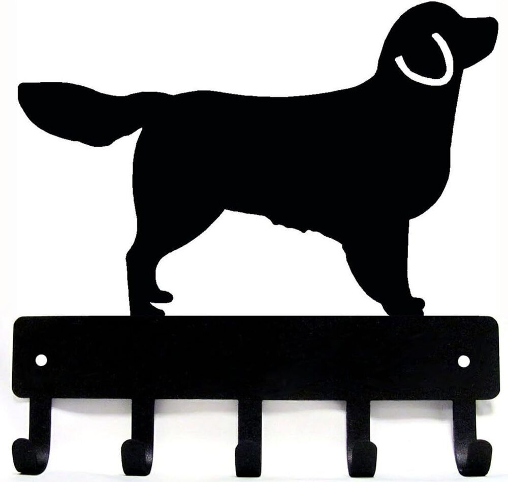 Golden Retriever - Key Rack & Dog Leash Hanger- 6inch/9 inch Wide Metal Wall Art
