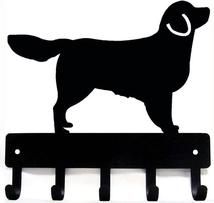 Golden Retriever - Key Rack & Dog Leash Hanger- 6inch/9 inch Wide Metal Wall Art