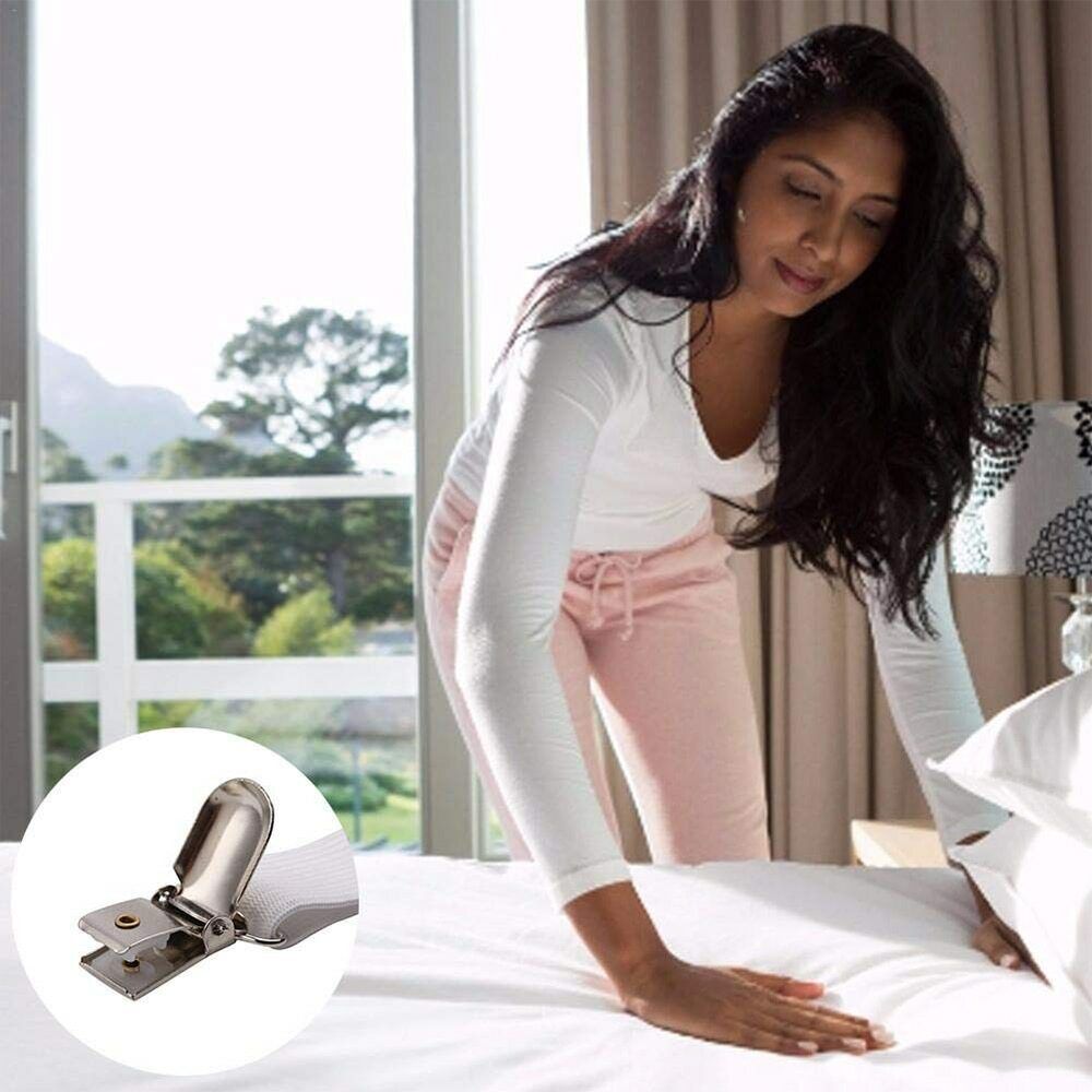 3 Way 6 Sides Bed Sheet Clips Gripper Fastener Suspender Elastic Mattress Holder