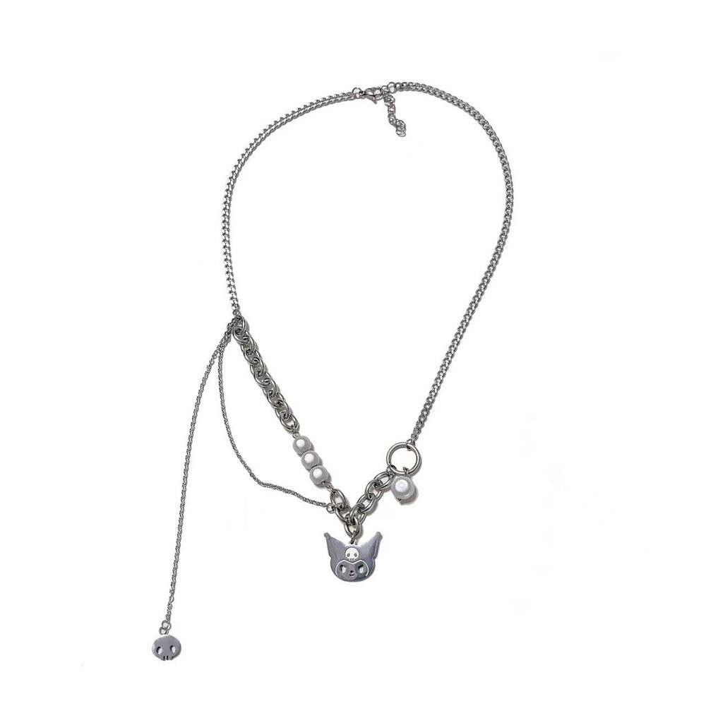 Cute Women Girl's Kuromi Titanium Stainless Steel Necklace Pendant Chain Gift