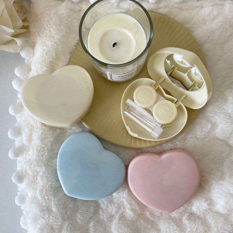 Contact Lens Case Portable Mirror Travel Set Container Box 7.9x6.2x2.4cm Plastic