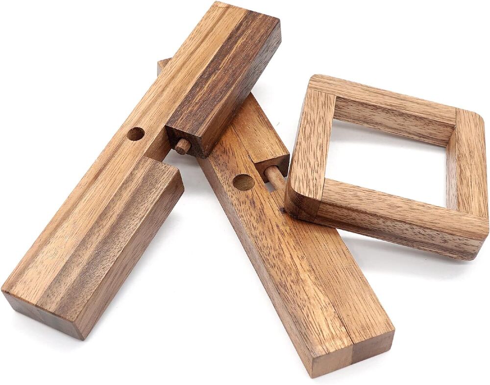 Wooden Brain Teasers for Kids and Adults Logic Games Gift IQ Puzzle Trick Lock