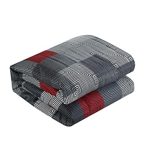 American Original Geo Blocks 7 Piece Bed in A Bag, Queen, Black