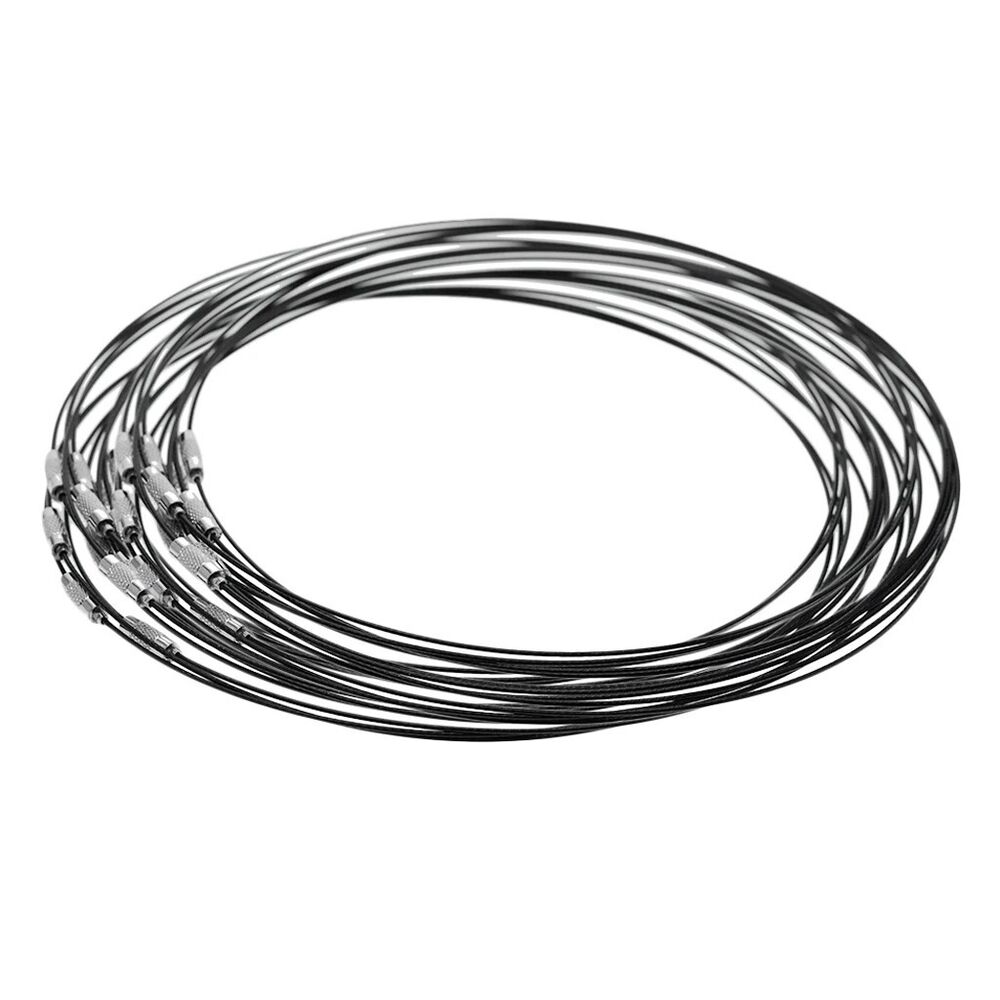 Jewelry Making Cord 20Pcs Stainless Steel Choker Wire DIY Necklaces Collars 46cm