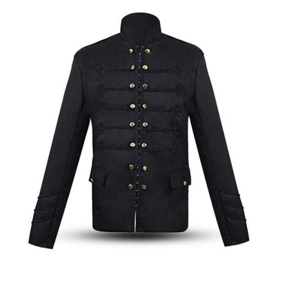 Men's Gothic Steampunk Blazer Jacket Stand Collar Long sleeve Slim Fit Cosplay