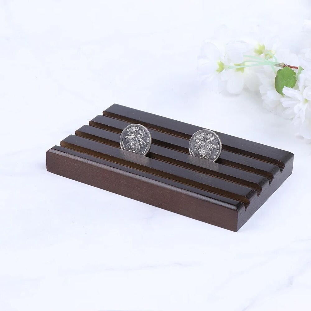 Pin Display Case Wooden Challenge Coins Stands Collection Holders 15.4x9.2x2.1cm