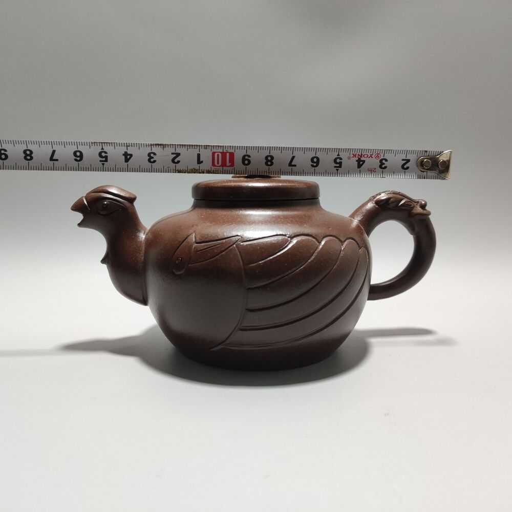 Vintage Chinese Yixing Purple Clay Teapot Zisha Ceremony Carving Collectible Art