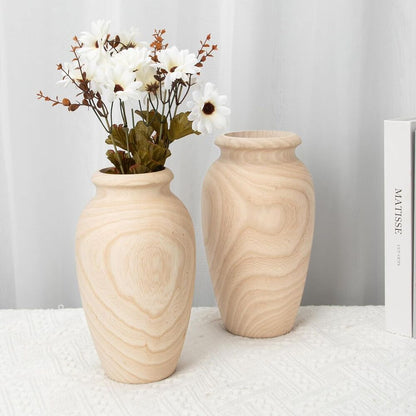 Tall Handmade Wooden Flower Vase Decoration for Flower Arrangement Home Gift