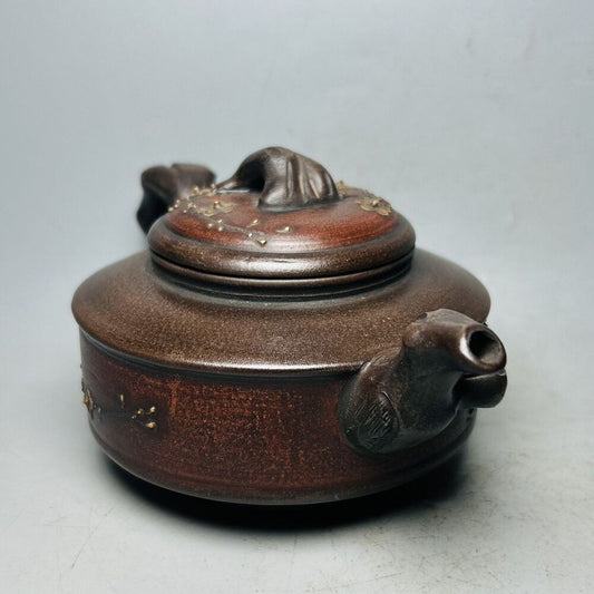 Vintage Chinese Yixing Purple Clay Teapot Zisha Ceremony Plum Blossom Teaware