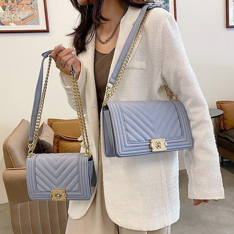 Retro Embroidery Chain Bag Handbag Shoulder Messenger Small Square Bag S/L Size
