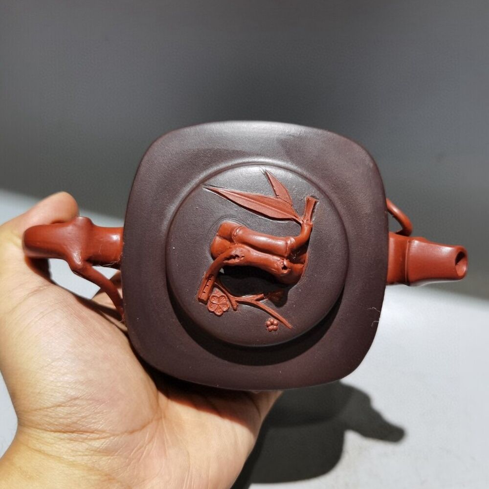 Chinese Yixing Purple Clay Teapot Zisha Ceramic Bamboo Plum Blossom Teaware Nice