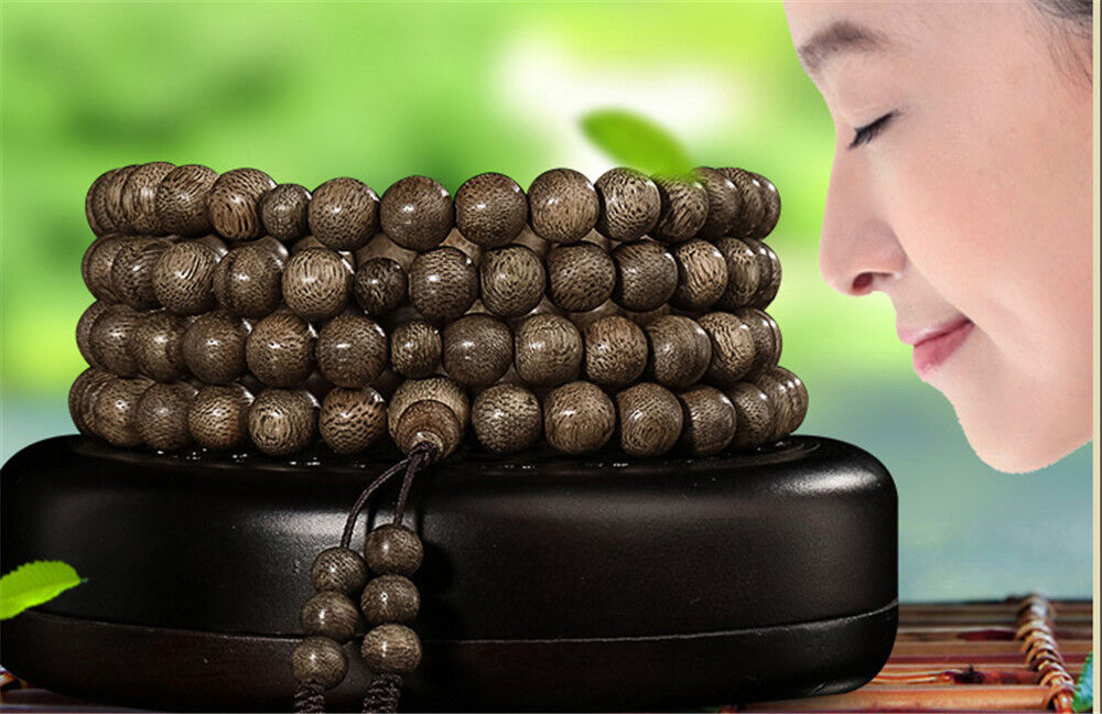 Bracelet/Necklace Vietnam Agarwood Mala Buddhism 108 Meditation 8mm