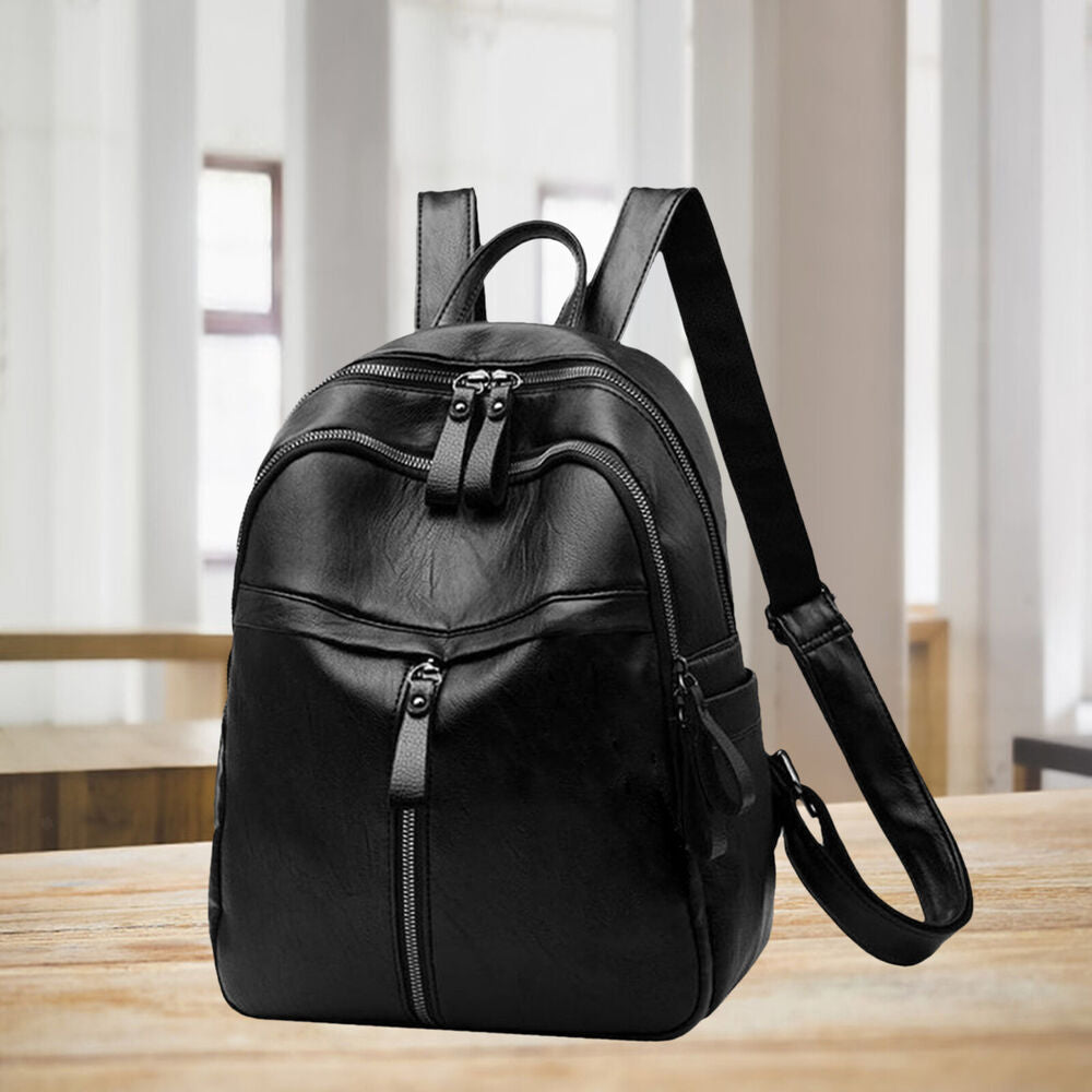Women Backpack PU Leather Bookbag Casual Purse Small Travel School Shoulder Bag