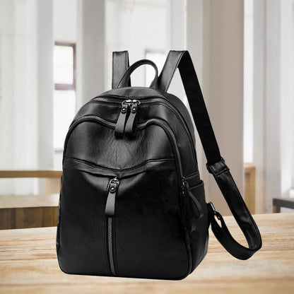 Women Backpack PU Leather Bookbag Casual Purse Small Travel School Shoulder Bag