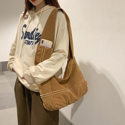 Ladies Bag Unisex Canvas Student Shoulder Bag Handbag Women Shopping Bag