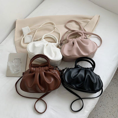 Leather Shoulder Bags Women Ladies Handbags Pleated Tote Bag Bags Cross Body Bag