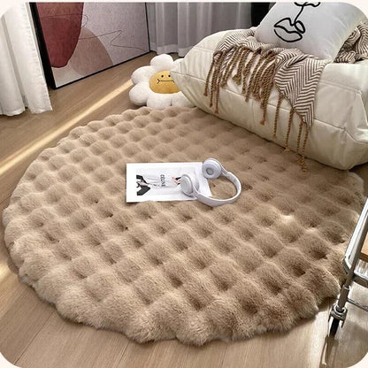 Area Rugs Soft Plush Nordic Round Carpets Living Room Bedroom Non Slip Floor Mat
