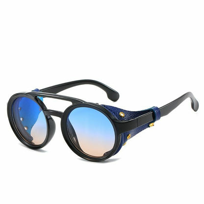 Men Steampunk Sunglasses Round Vintage UV400 Shade Women Eyewear Stylish Glasses